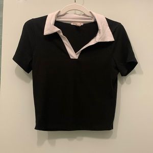 Black and white ribbed shirt